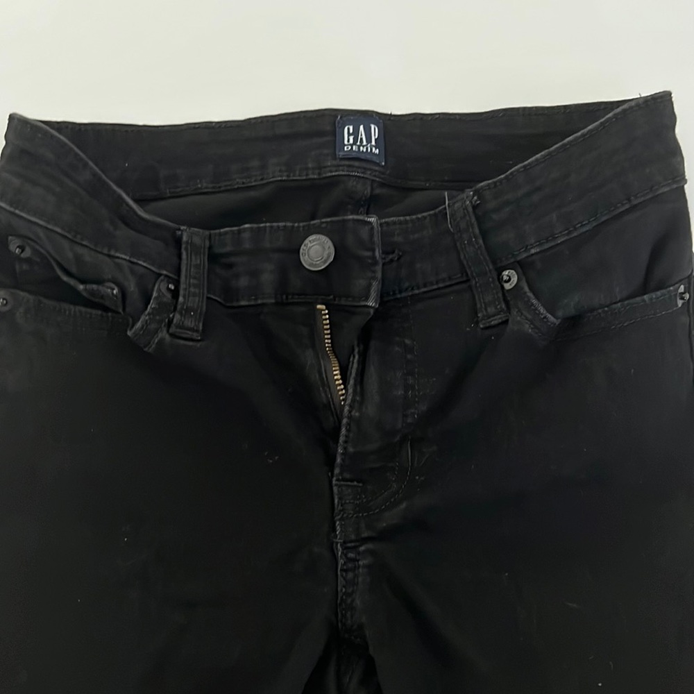 GAP demim black jeans size 25 regular legging